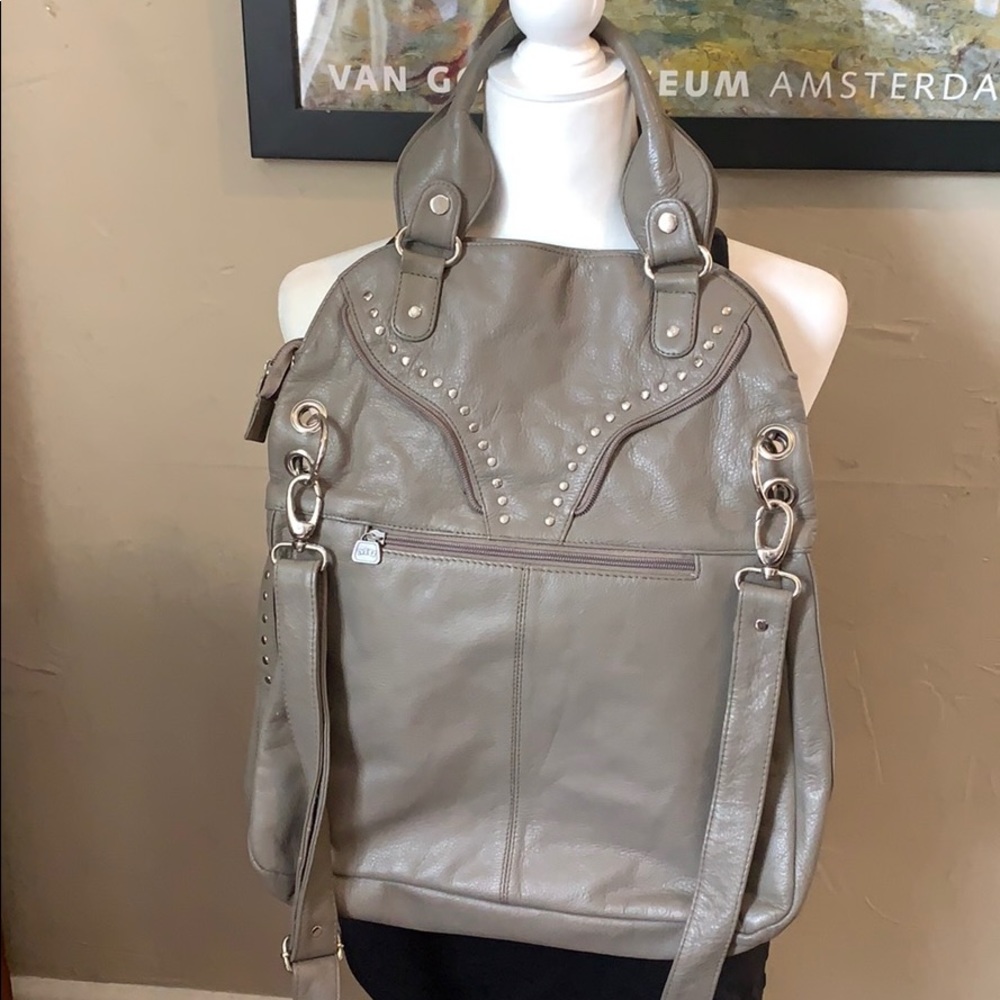 Genuine Leather Studded Melissa Shoulder Bag